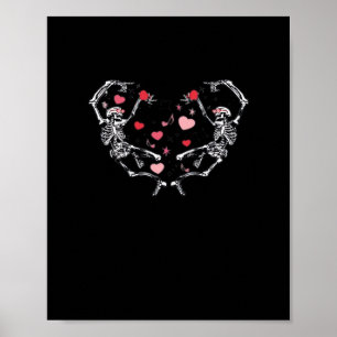 Póster Skeleton Dancing Heart El día de San Valentín Gift