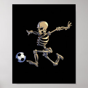 Póster Skeleton de fútbol Halloween Hombres Jugador de fú