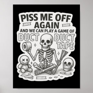 Póster Skeleton de la cinta Duct Graciosa Halloween sarcá