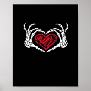 Póster Skeleton de las manos del corazón