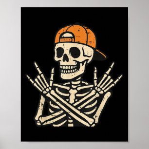 Póster Skeleton de Rocker Halloween Halloween