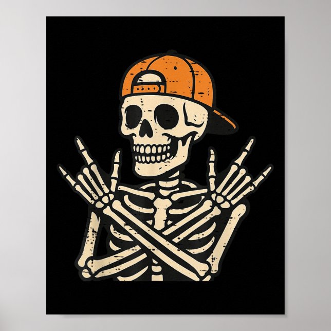 Póster Skeleton de Rocker Halloween Halloween (Frente)