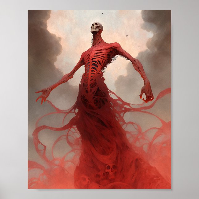 Póster Skeleton Demon Creature Horror oscuro (Frente)