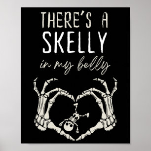 Póster Skeleton divertido hay Skelly en mi Belly embaraza
