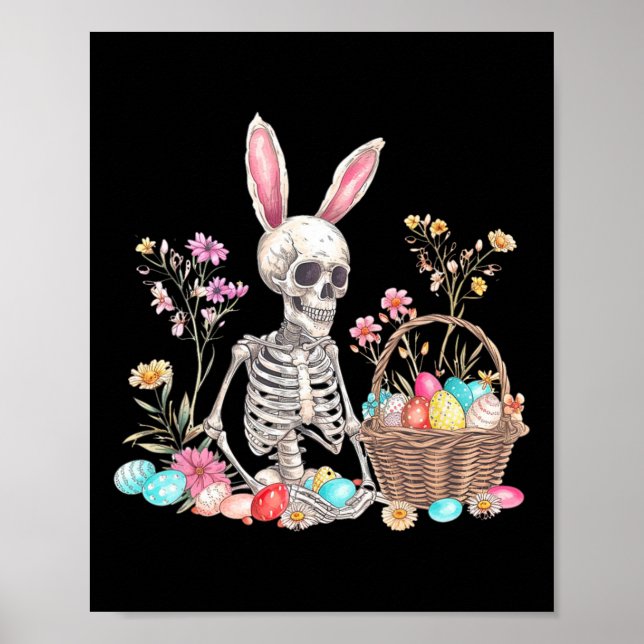 Póster Skeleton Easter Skeleton Eggn Caverna Bunny (Frente)