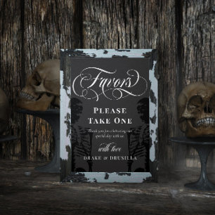 Póster Skeleton Elegant Gótico Favoritos a la boda