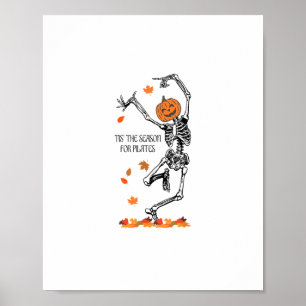 Póster Skeleton Es La Temporada De Pilates Meditation Hal