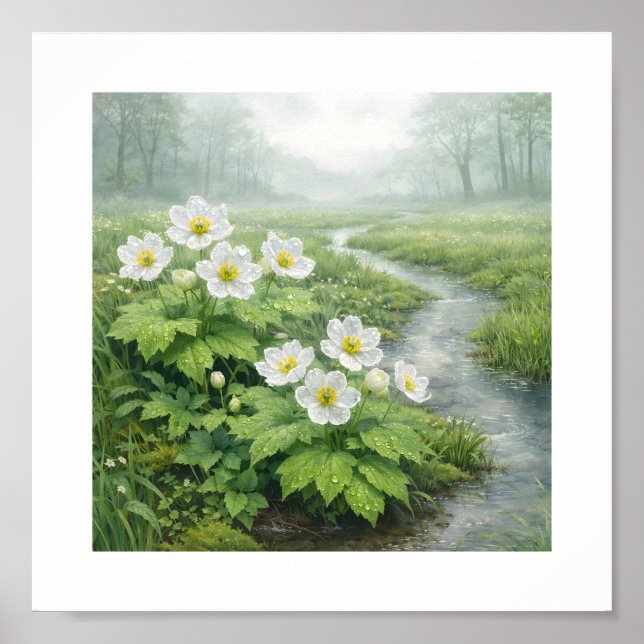 Póster Skeleton Flower (Diphylleia grayi) – Art Print (Frente)