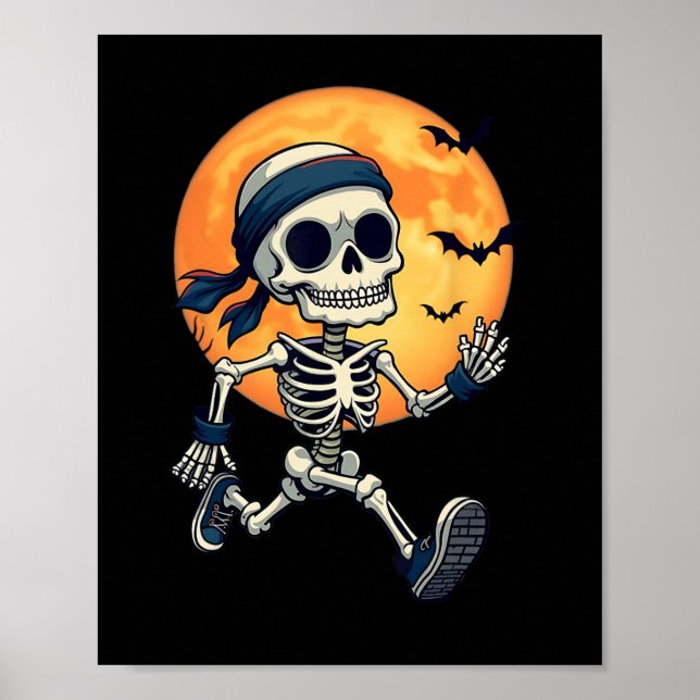 Póster Skeleton Funny Halloween Disstumen Hombres Mujeres (Frente)