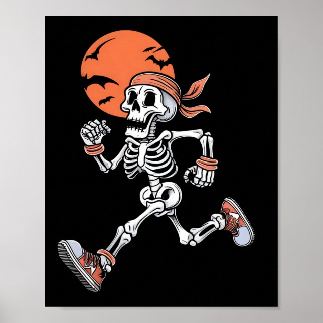 Póster Skeleton Funny Halloween Disstumen Hombres Mujeres (Frente)