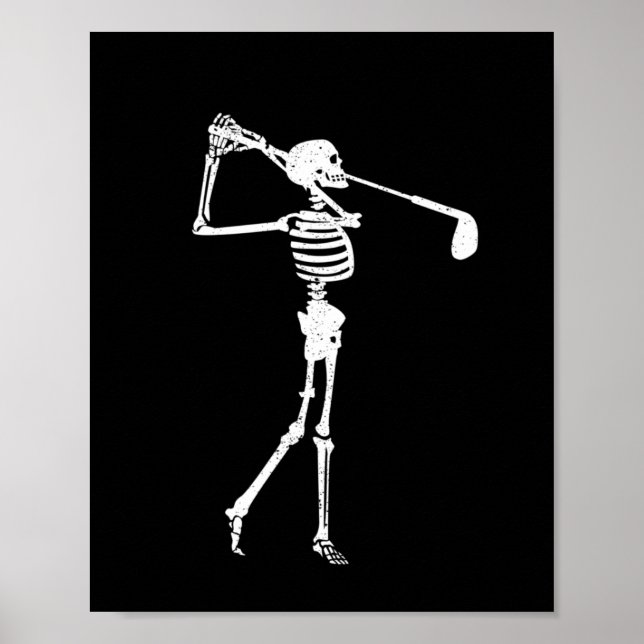 Póster Skeleton Golfer Funny Halloween Golf Sport (Frente)