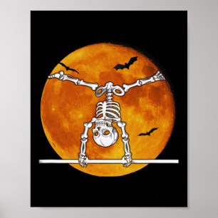 Póster Skeleton Gymnastics Halloween Horizontal R