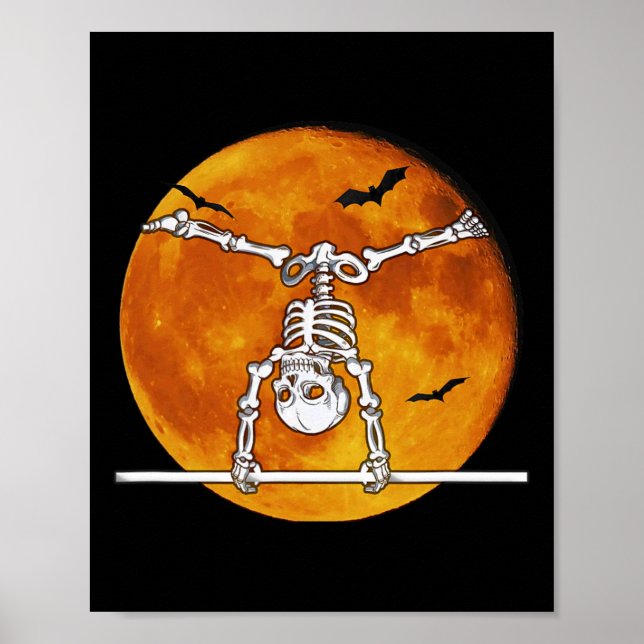Póster Skeleton Gymnastics Halloween Horizontal R (Frente)