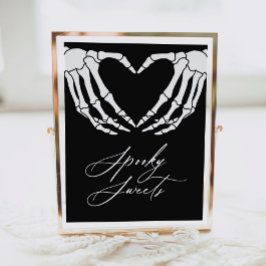 Póster Skeleton Halloween Baby Shower Spooky Sweets Rótul