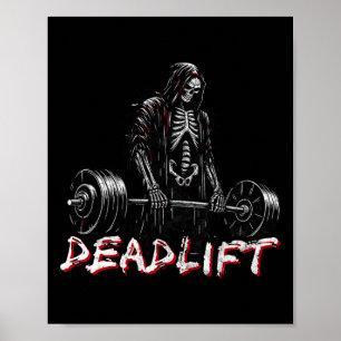 Póster Skeleton Halloween Gym Chistes Halterofilia