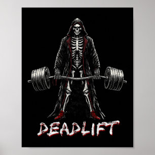 Póster Skeleton Halloween Gym Chistes Halterofilia