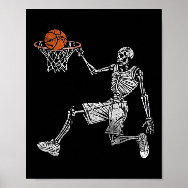 Póster Skeleton Halloween Sketll Sketller Dunking (Frente)