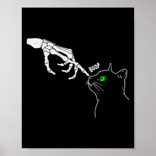 Póster Skeleton Hand Boop Sobre La Nariz De Gatos En Hall