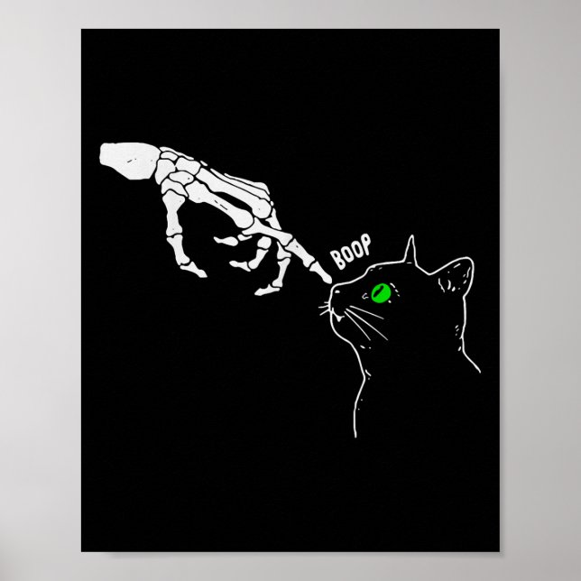 Póster Skeleton Hand Boop Sobre La Nariz De Gatos En Hall (Frente)
