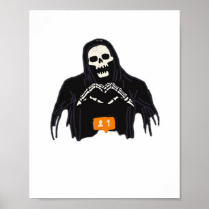 Póster Skeleton Hand Hearlower Classic