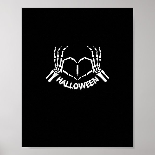 Póster Skeleton Hand Heart Lazy Halloween Disstume Funny (Frente)