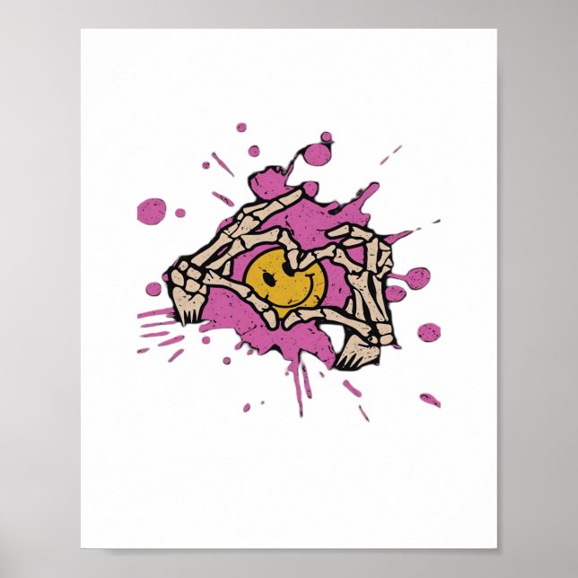 Póster Skeleton Hand Heart Show Classic (Frente)