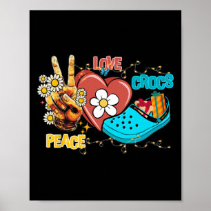 Póster Skeleton Hand Peace Love-crocs Familia Navidad Paj