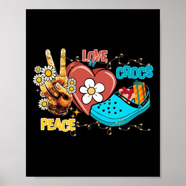 Póster Skeleton Hand Peace Love-crocs Familia Navidad Paj (Frente)