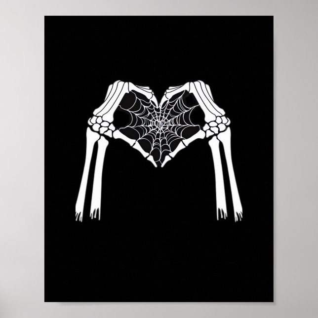 Póster Skeleton Hands Cobweb Heart (Blanco) Classic (Frente)