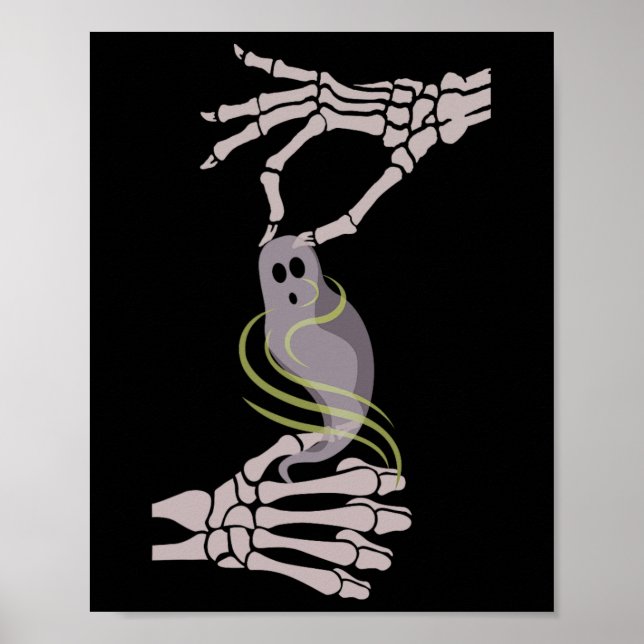 Póster Skeleton Hands Fantasma Halloween (Frente)