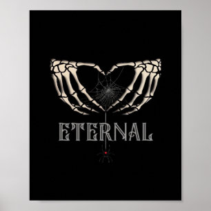 Póster Skeleton Hands Heart Classic