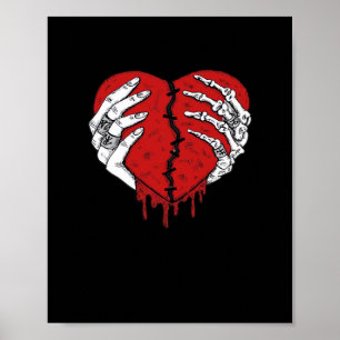Póster Skeleton Hands Hearts Classic Trending