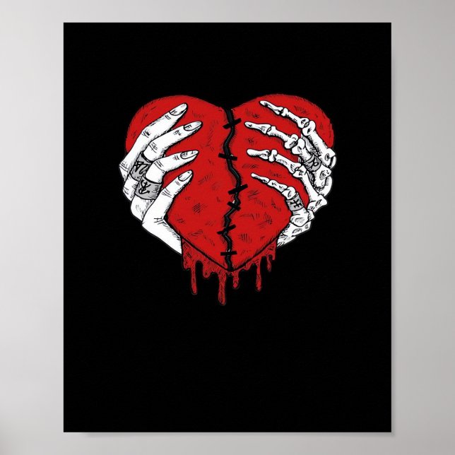 Póster Skeleton Hands Hearts Classic Trending (Frente)