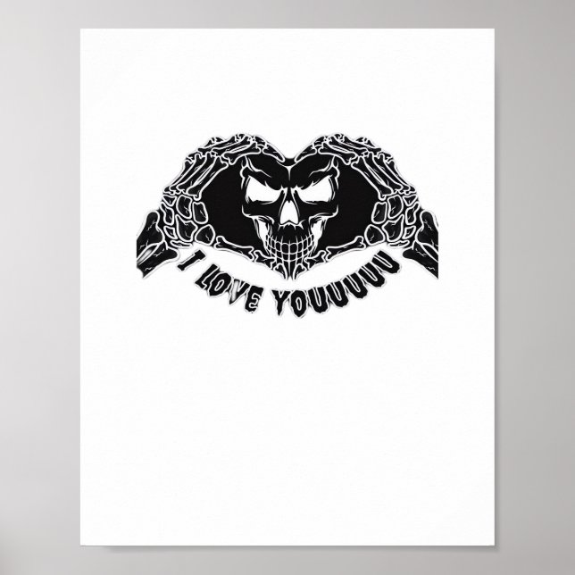 Póster Skeleton Hands Skull, Diseño De Halloween Para Bac (Frente)