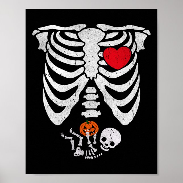 Póster Skeleton Heart Halloween Disfraces De (Frente)