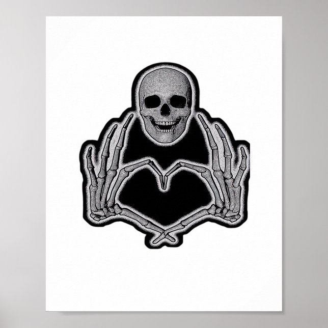 Póster Skeleton Heart Hands Classic (Frente)