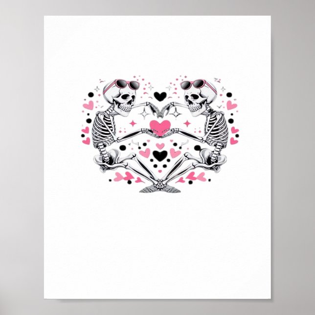 Póster Skeleton Heart Hands Classic Viral (Frente)