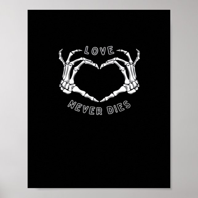 Póster Skeleton Heart Hands Funny y Classic (Frente)