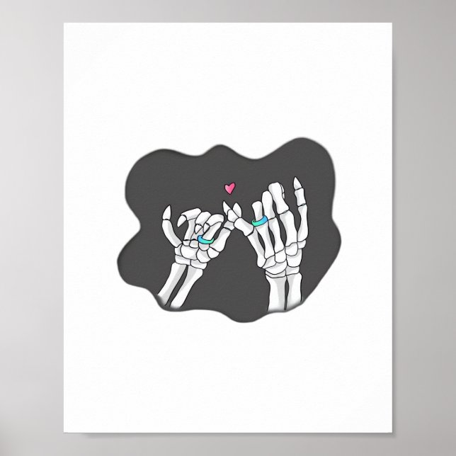 Póster Skeleton Heart Hands Promise (Frente)