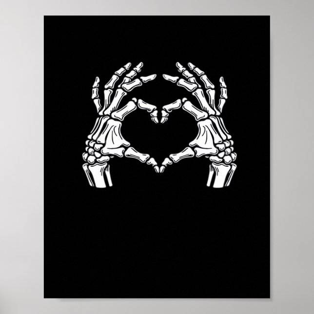 Póster Skeleton Heart Hands Rótulo Halloween Disstume vir (Frente)