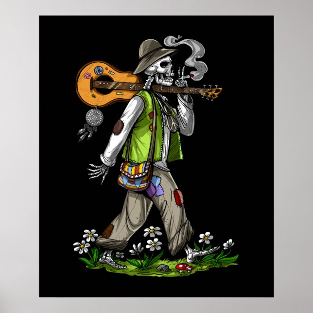 Póster Skeleton Hippie (Frente)