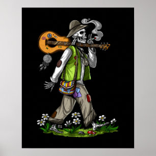 Póster Skeleton Hippie