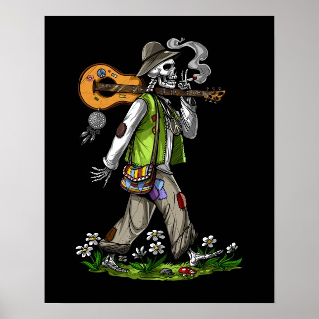 Póster Skeleton Hippie (Frente)