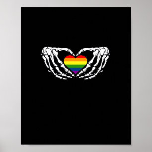 Póster Skeleton Lgbt Orgullo Gótico Halloween Clásico