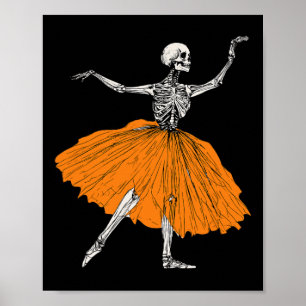 Póster Skeleton Llerina Dance Tutu Spooky Llet Dancer Hal