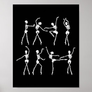 Póster Skeleton Llerinas Llet Dance Cute Halloween Costum