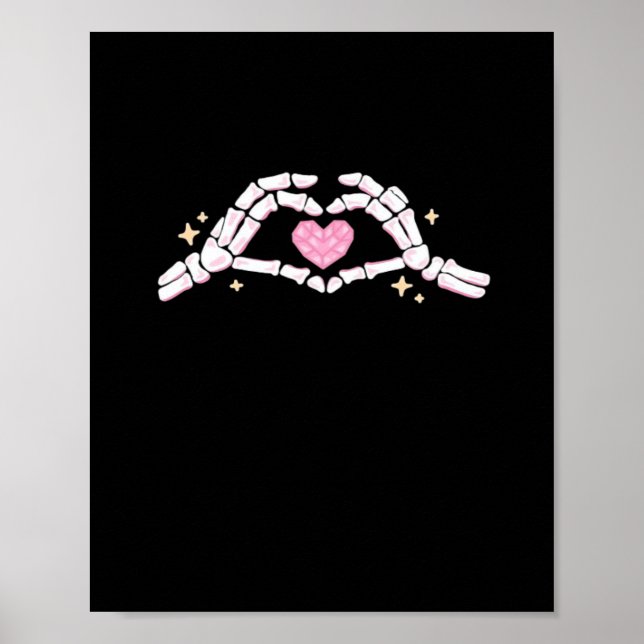 Póster Skeleton Mands Heart Funny (Frente)