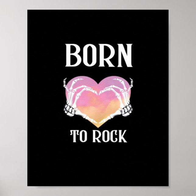 Póster Skeleton Manos Corazón Gráfico Para Clásico (Frente)