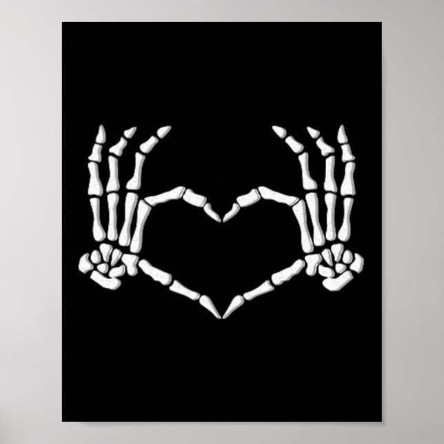 Póster Skeleton Manos Corazón Halloween Costume Hombres M (Frente)
