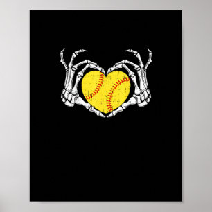 Póster Skeleton Manos Corazón Halloween Disstume Softball